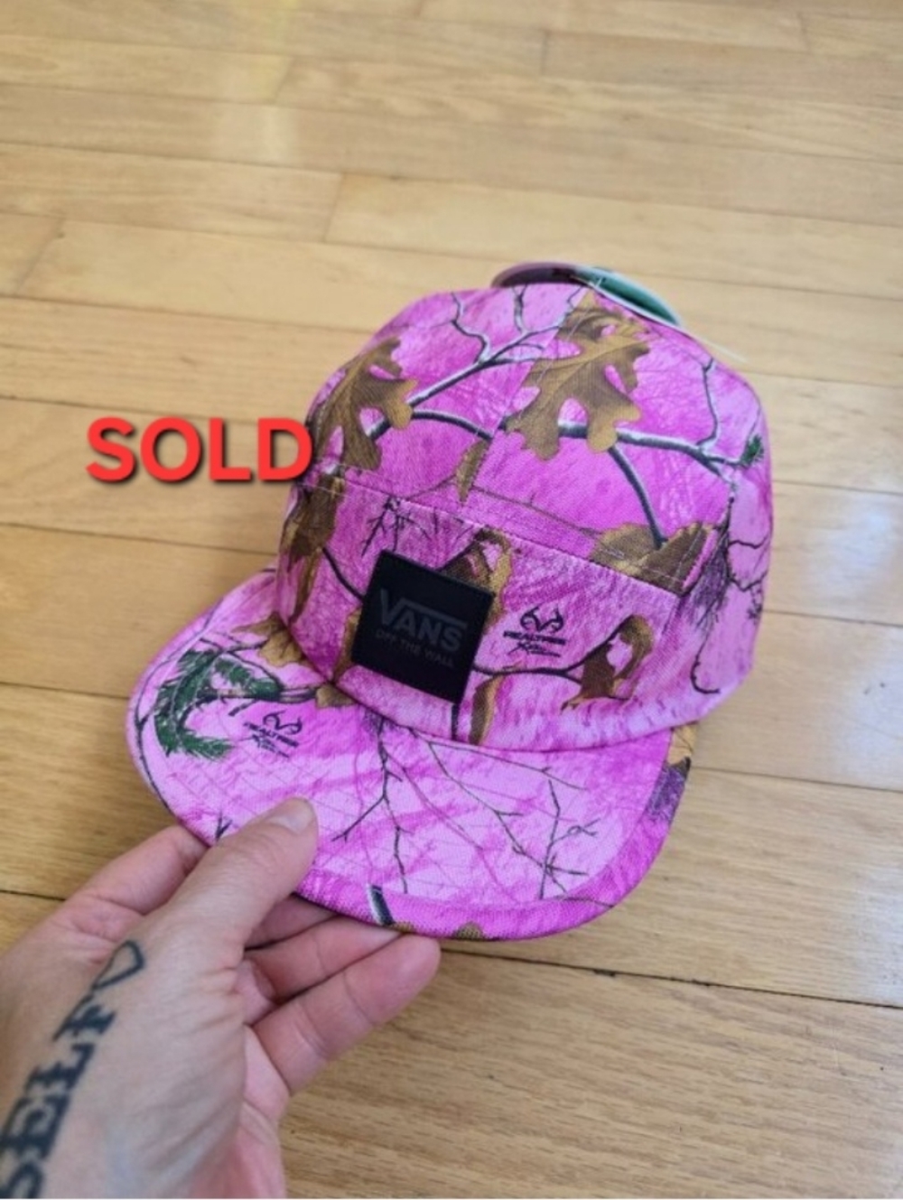 Vans x RealTree | Xtra allover pink camo print 5 panel skater baseball hat